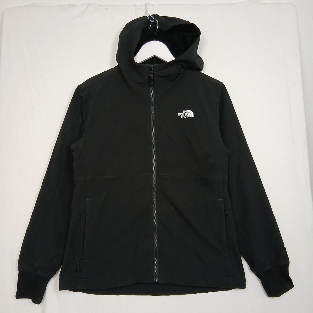 The North Face WindWall Black Hooded Softshell Fleece Lined Jacket Womens Medium